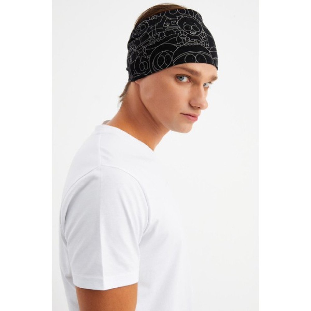 Butikgiz Siyah-Melanj Erkek Pamuklu Penye, Kaymaz, Ultra Hafif, Spor Geniş Saç Bandı Bandana Buff Bandana (Outdoor) Fiyatı