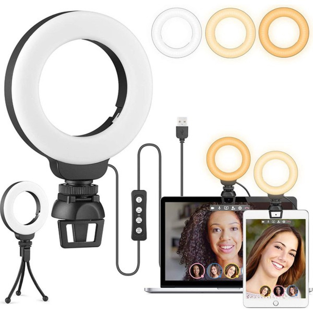 Butikler Bilgisayar Kamera Genel Video Konferans Dolgu Işığı Güzellik Mini 4 Inç Halka Işık Vlog Fotoğraf Işığı Canlı Işık (Yurt Dışından) - Siyah Video Kamera Aksesuarları Fiyatı