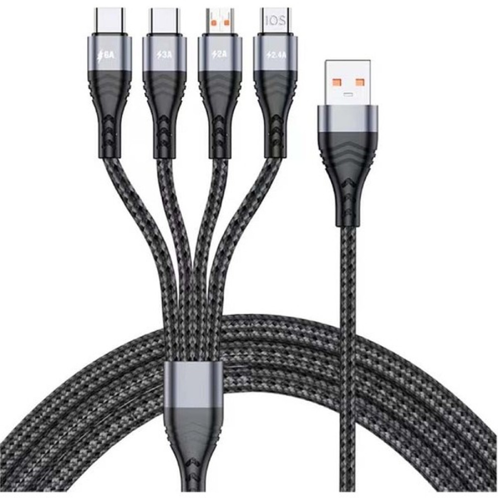 Butikler Bir Trek Dört 6A Veri Kablosu 66W Hızlı Şarj Kablosu Apple Huawei Samsung Oppo Dördü Bir Arada Cep Telefonu Şarj Kablosu Için Uygundur (Yu... Cep Telefonu Şarj Cihazı Fiyatı