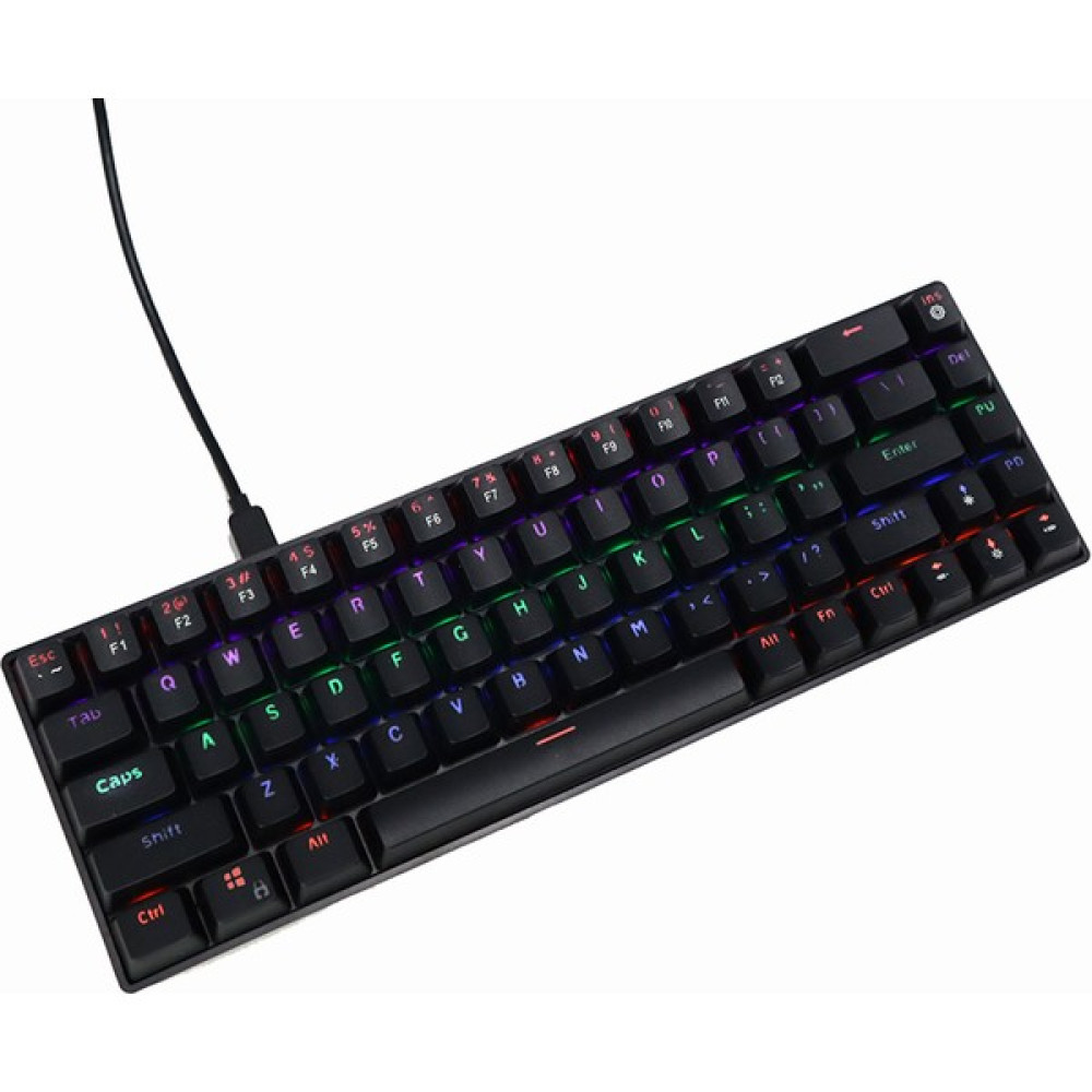 Butikler DK68 Tuşları Mini Kablolu Oyun Ofis Makineleri Klavye Renkli Işık Mavi Eksen Type-C Arayüzü Nötr Ambalaj (Yurt Dışından) - Siyah Klavye - Mouse Fiyatı
