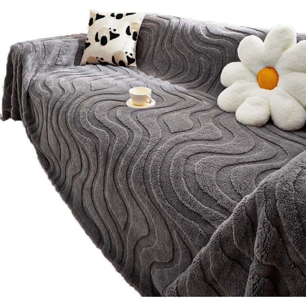 Butikler Peluş Koltuk Kanepe Örtüsü (Yurt Dışından) - Açık Gri - 180 x 180 cm Koltuk & Kanepe Örtüsü Fiyatı