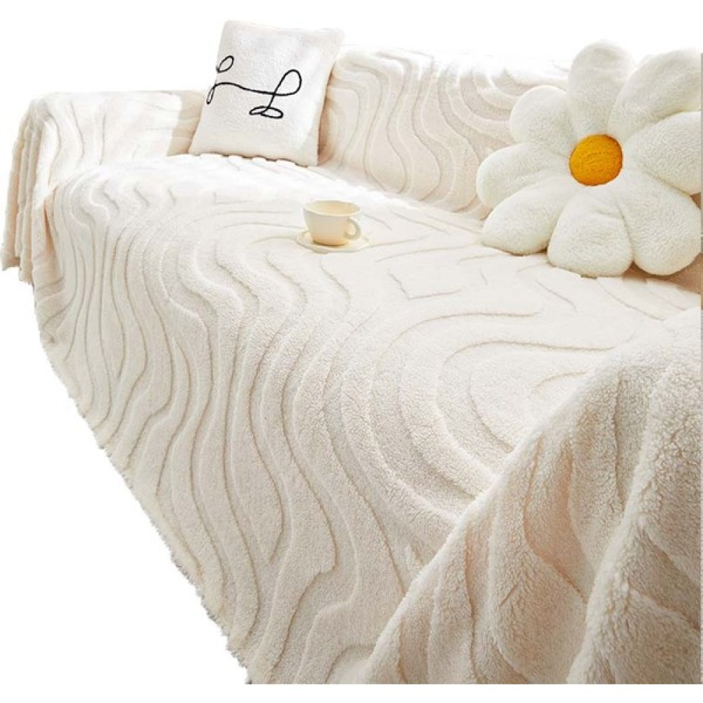 Butikler Peluş Koltuk Kanepe Örtüsü (Yurt Dışından) - Krem Rengi - 180 x 180 cm Koltuk & Kanepe Örtüsü Fiyatı