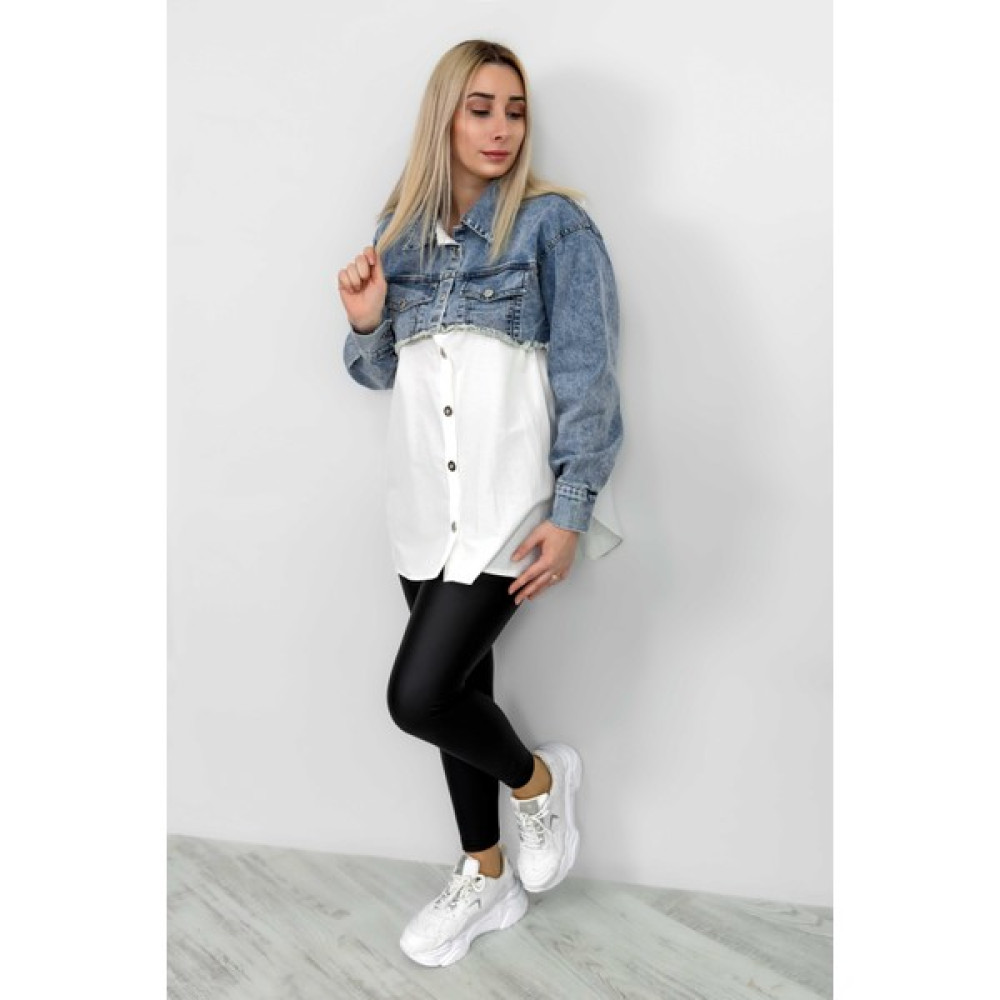 Butilya Kot Ceket Giydirmeli Poplin Gömlek Beyaz Kadın Gömlek Fiyatı