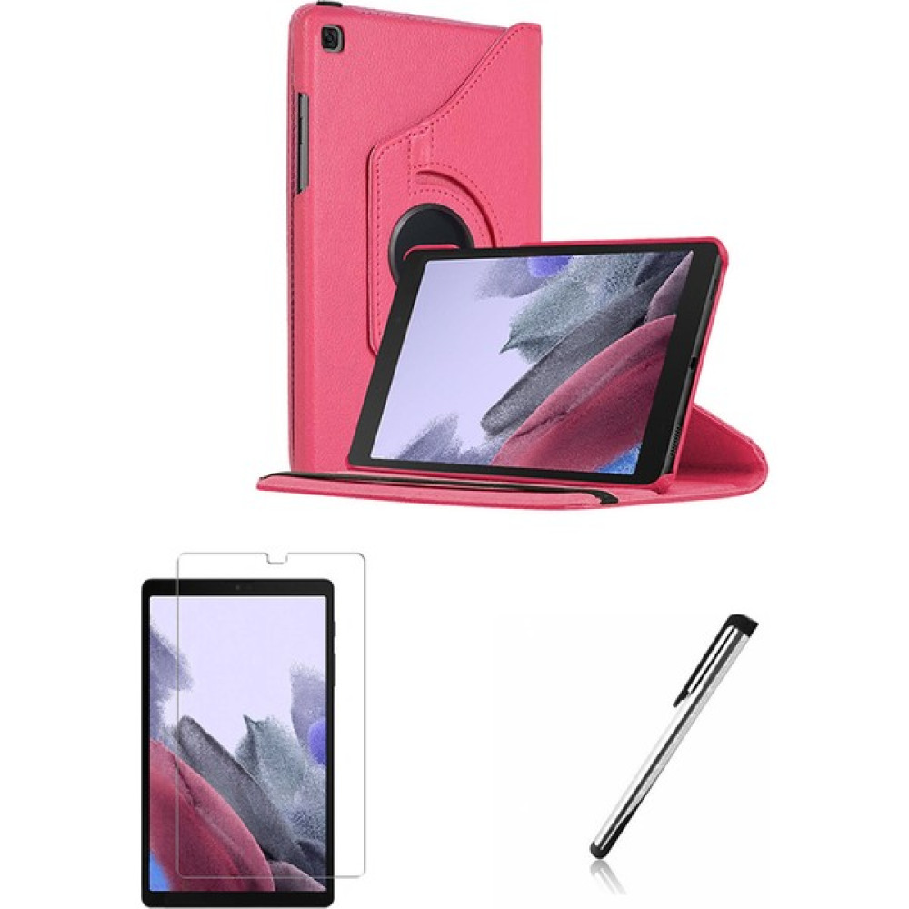 Buway Samsung Galaxy Tab A7 Lite SM-T220 Uyumlu Dönebilen Kılıf Ekran Koruyucu Kalem Set - Pembe Tablet Kılıfı Fiyatı