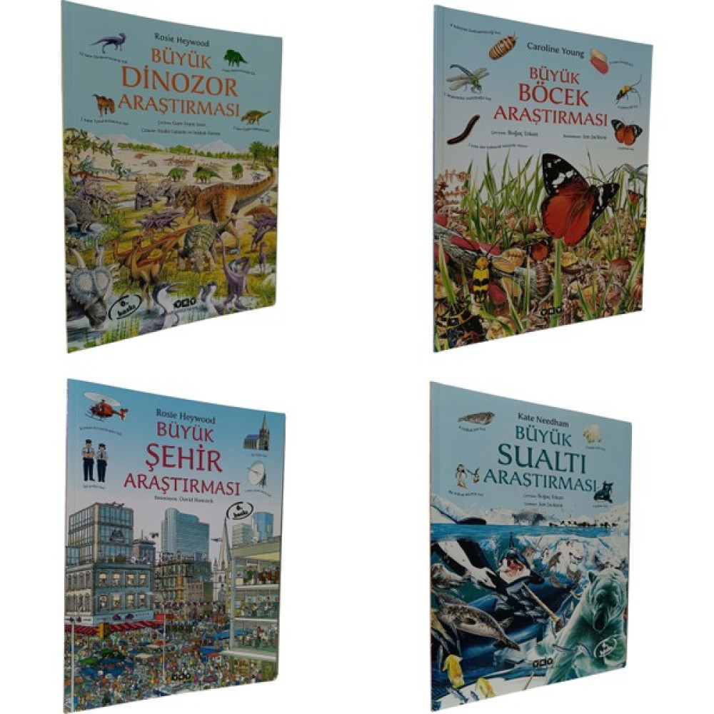 Büyük Dinozor - Sualtı - Şehir - Böcek Araştırması 4 Kitap Zihinsel Gelişim Kitapları Fiyatı