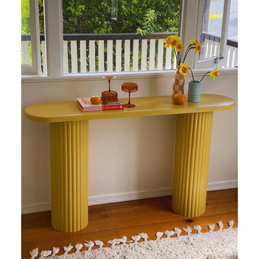 Büyük İnci Modern Konsol/salon Masası 35X80X140 - Hardal Çalışma Masası Fiyatı