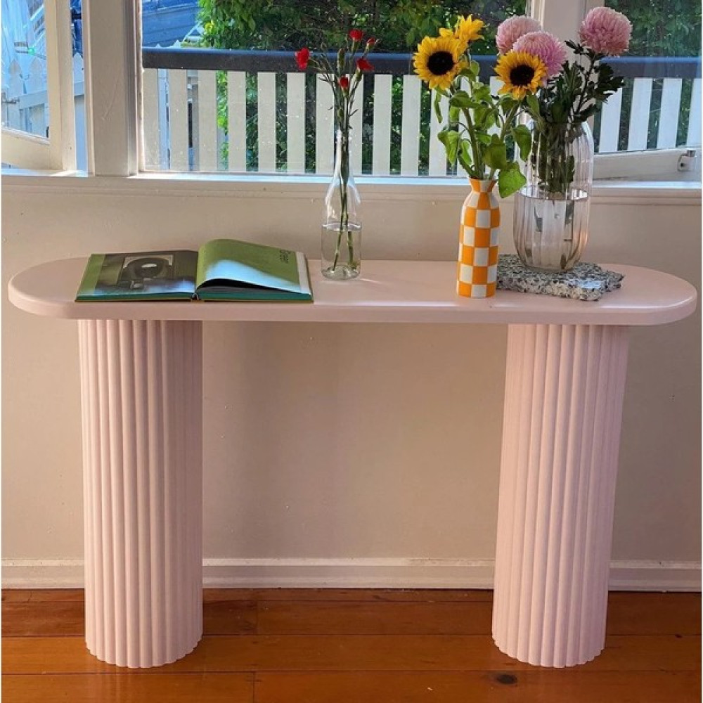 Büyük İnci Modern Konsol/salon Masası 35X80X140 - Toz Pembe Çalışma Masası Fiyatı