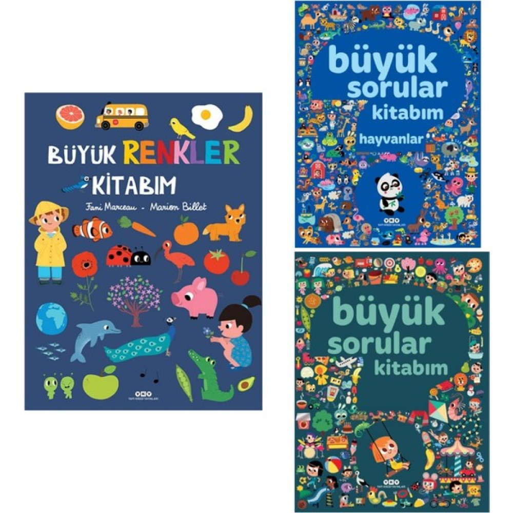 Büyük Renkler - Büyük Sorular - Büyük Sorular Hayvanlar Kitabım 3'lü Set Okul Öncesi Eğitici & Öğretici Kitaplar Fiyatı
