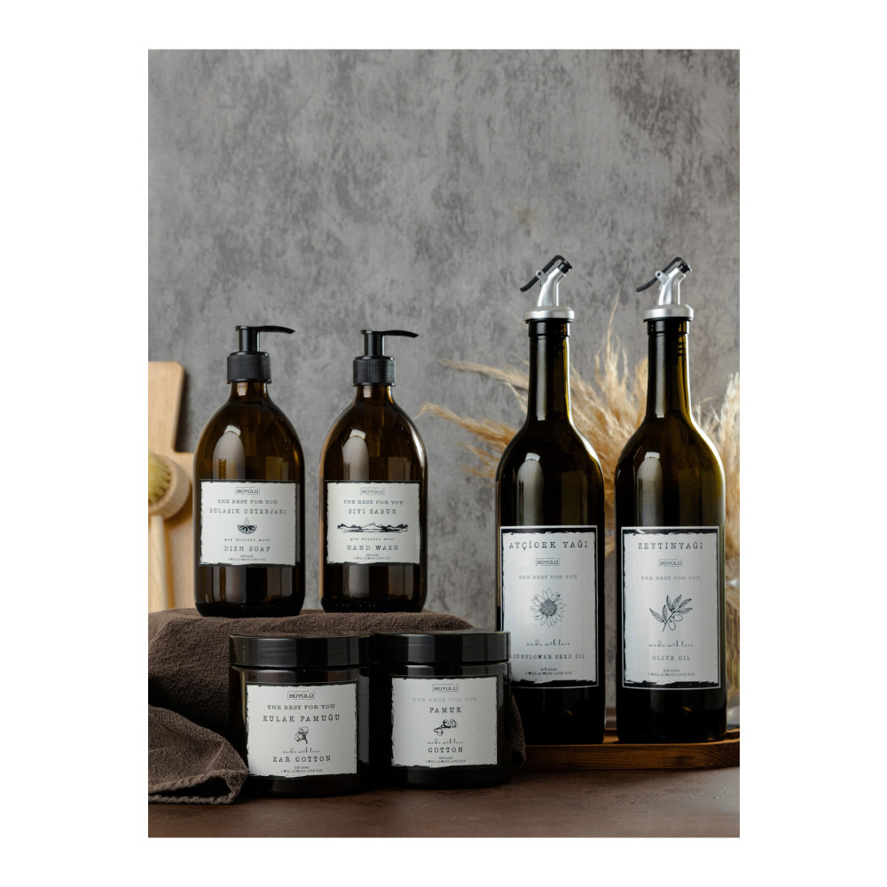 BÜYÜLÜ HOME 3lü Set 6 Parça Cam 2li 750ml Yağdanlık Cam Amber 300ml 2li Sıvı Sabunluk 2li Amber Pamukluk Yağlık Mutfak Gereçleri Fiyatı