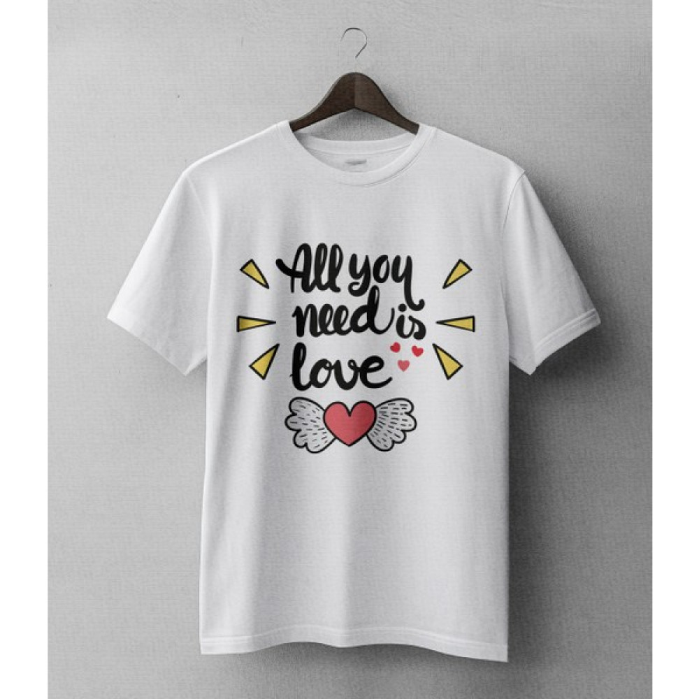 Buzagi Sadece Aşka Ihtiyacın Var Regular Kalıp Dijital Baskılı Beyaz Tişört Erkek T-shirt Fiyatı