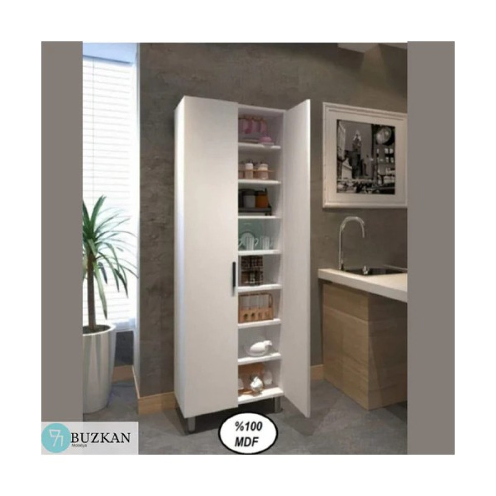 Buzkan Mobilya Mdf 8 Raflı Çok Amaçlı Mutfak Banyo Ayakkabılık Dolabı 50 cm Mutfak Dolabı / Mobilyası Fiyatı