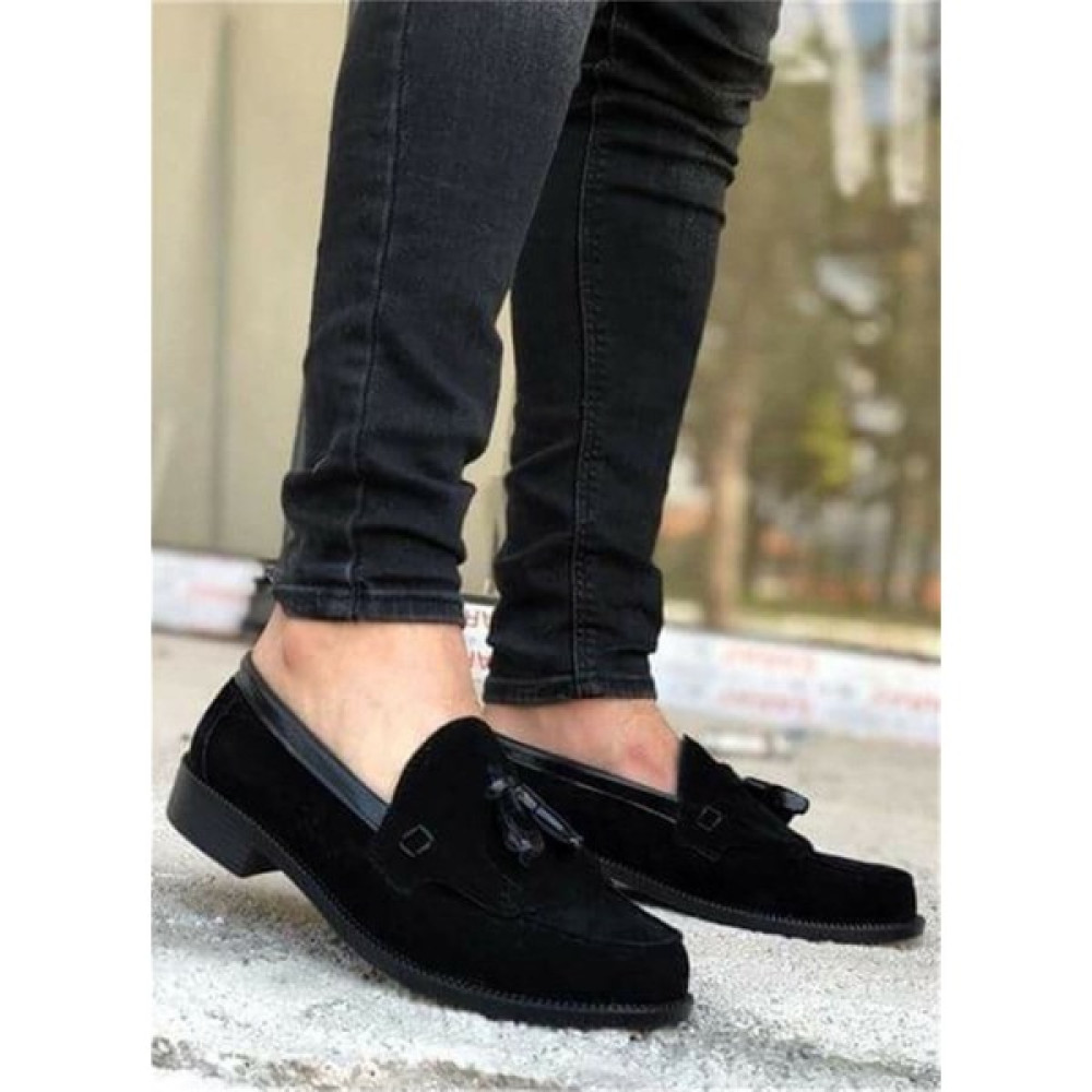 Bvea Store Püsküllü Corcik Süet Siyah Klasik Erkek Kadın Unisex Ayakkabısı Erkek Günlük Ayakkabıları Fiyatı