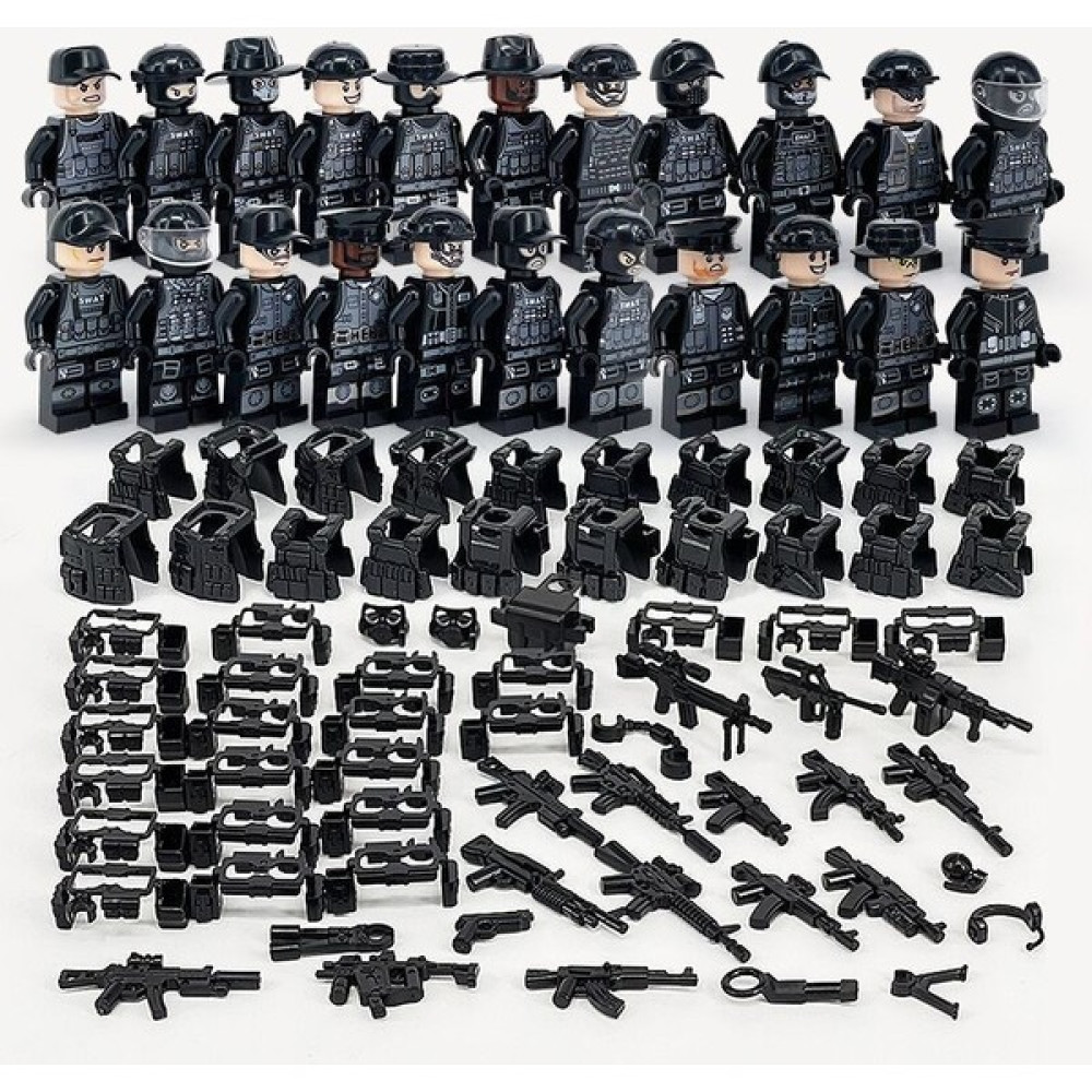 Bvoe 24 Adet Askeri Polis Suit Siyah Swat Meclisi Minifigure Oyuncaklar (Yurt Dışından) - Renkli Oyuncak Fiyatı
