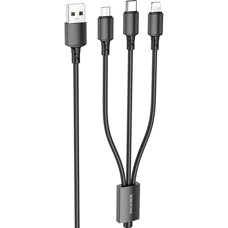 BX72 3in1 iPhone 17 ile Uyumlu Şarj Kablosu – Usb’den Type-C + Lightning + Micro USB Çoklu Şarj Kablosu, 2A Hızlı Şarj, Dayanıklı Alüminyum Alaşım ... Bilgisayar Çevirici ve Adaptörü Fiyatı