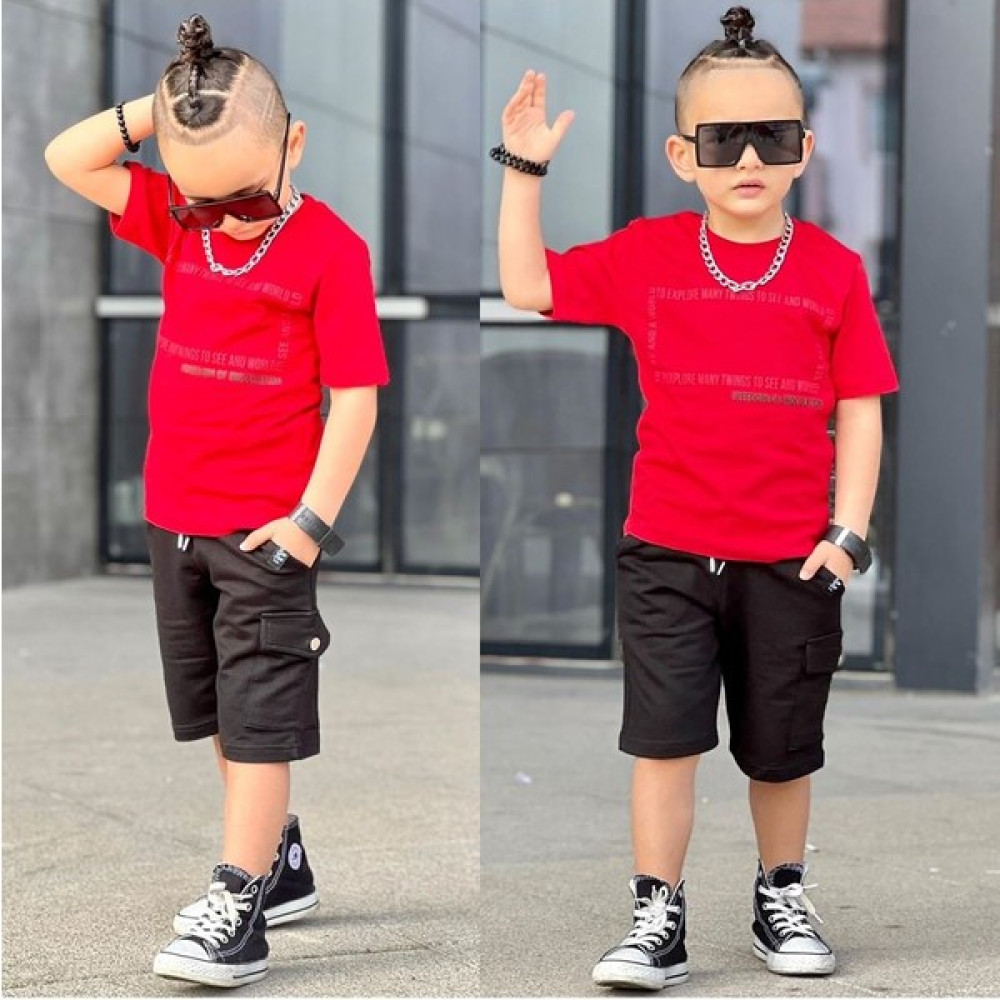 BY Asaf Kids 11526 Freedom Şortlu Takım Erkek Çocuk Giyim Takımı Fiyatı