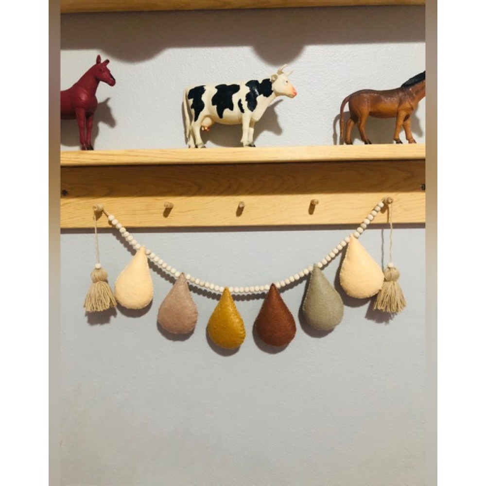 By Belis Design Bebek Çocuk Odası Dekorasyonu Damla Aksesuar - Antrasit Bebek Odası Duvar Süsü Fiyatı