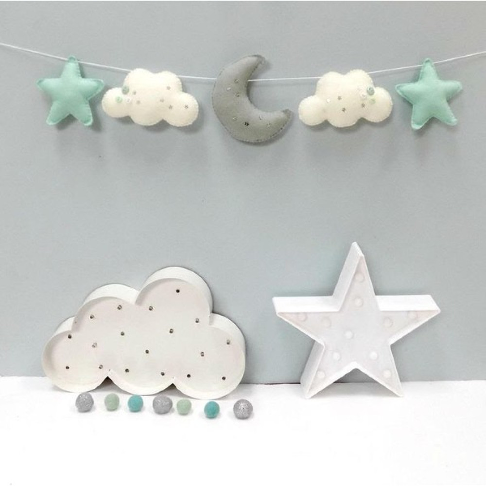 By Belis Design Bebek Çocuk Odası Montessori Yatak, Duvar, Raf, Dolap, Perde Dekoratif Aksesuar - Su Yeşili Bebek Odası Duvar Süsü Fiyatı
