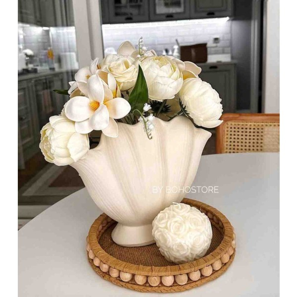 By Bohostore 25CM Boncuklu Tepsi, Hasır Sepet Sepet Fiyatı