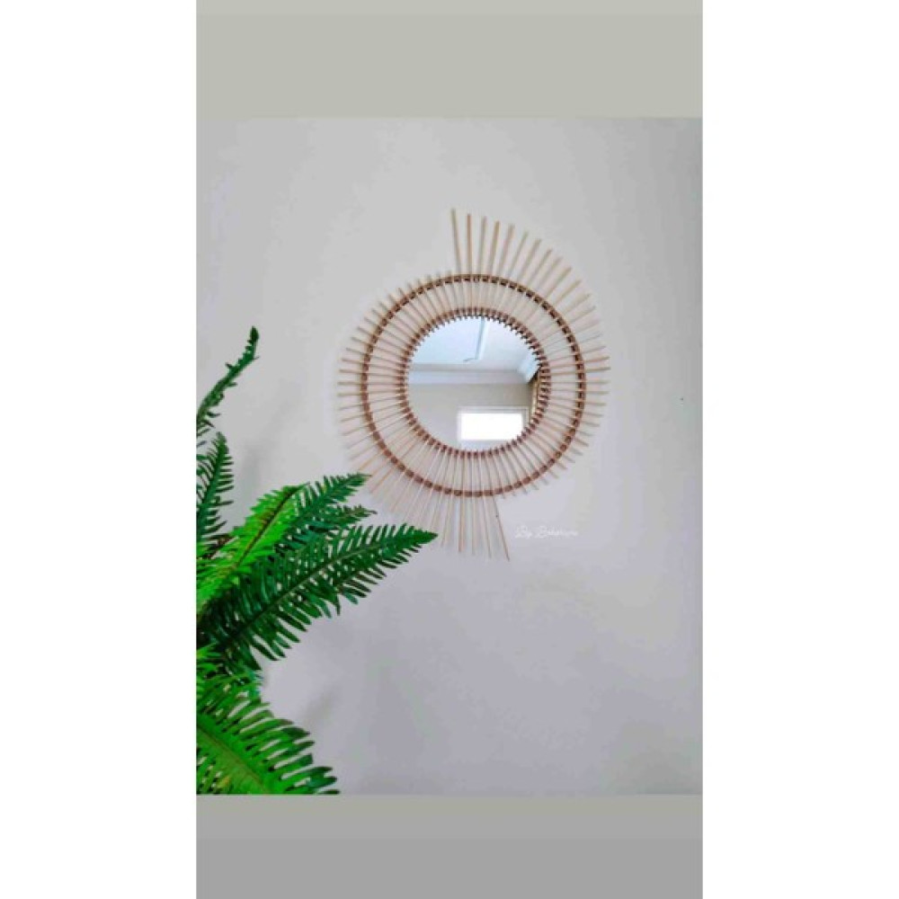 By Bohostore 50CM Bambu Ayna , Rattan Ayna Ayna Fiyatı
