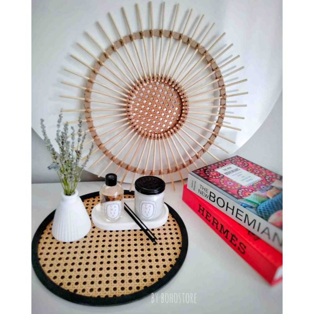 By Bohostore Hazeran Bambu Ayna, Rattan Ayna - 40cm Ayna Fiyatı
