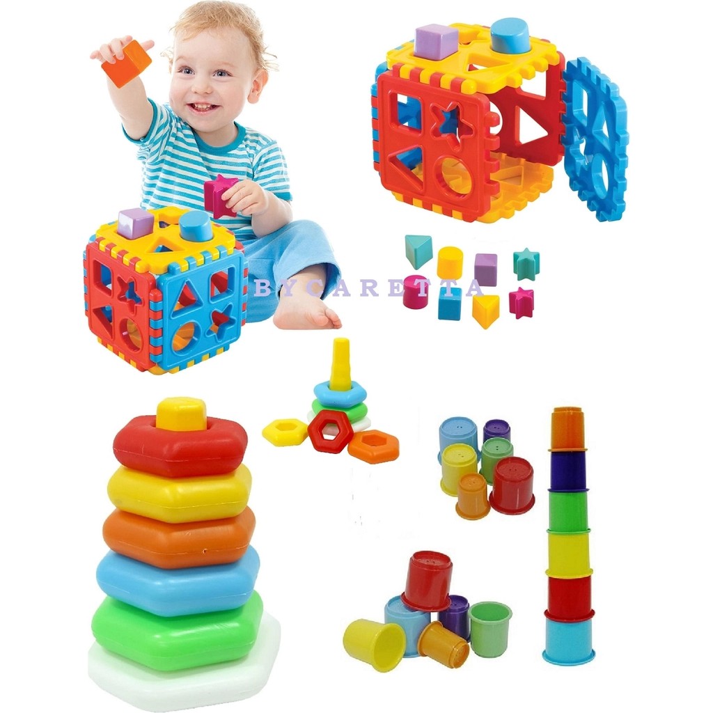 by Caretta Altıgen Halkalar Bardak Kule Bultak Puzzle Eğitici Zeka Geliştirici Set Anne Bebek Oyuncak Fiyatı