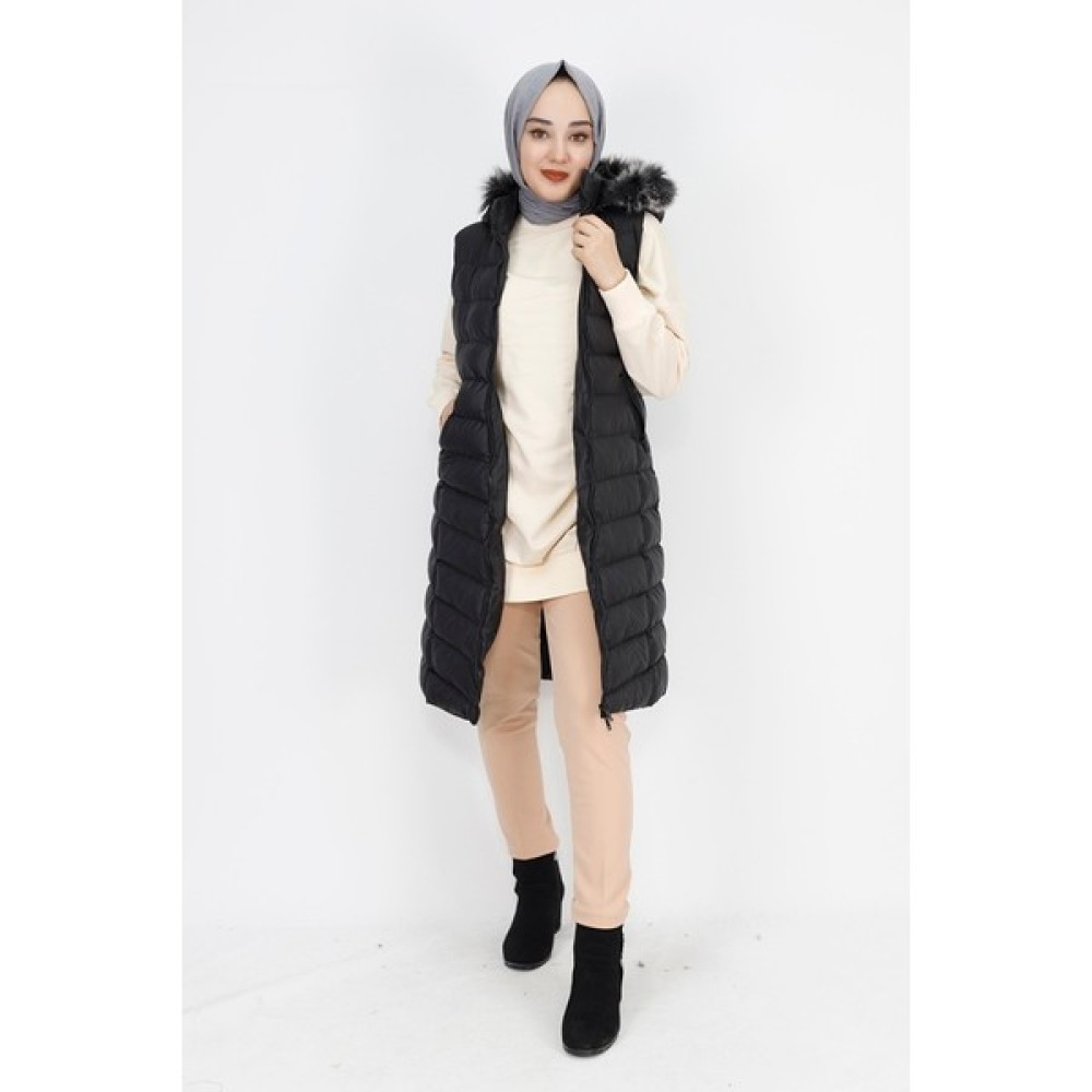 By Coolest Butik 2525 Cep Fermuarlı Dolum Büyük Beden Şişme Yelek Kadın Yelek Fiyatı