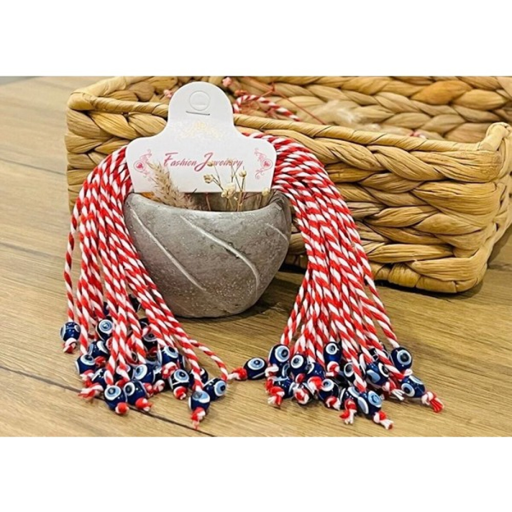 By Dilek Çetin Accessory By Dilek Çetin Acessorry Martenicka Dilek Şans Bilekliği (25ADET) - Beyaz - Kırmızı Saat ve Bileklik Aksesuarı Fiyatı