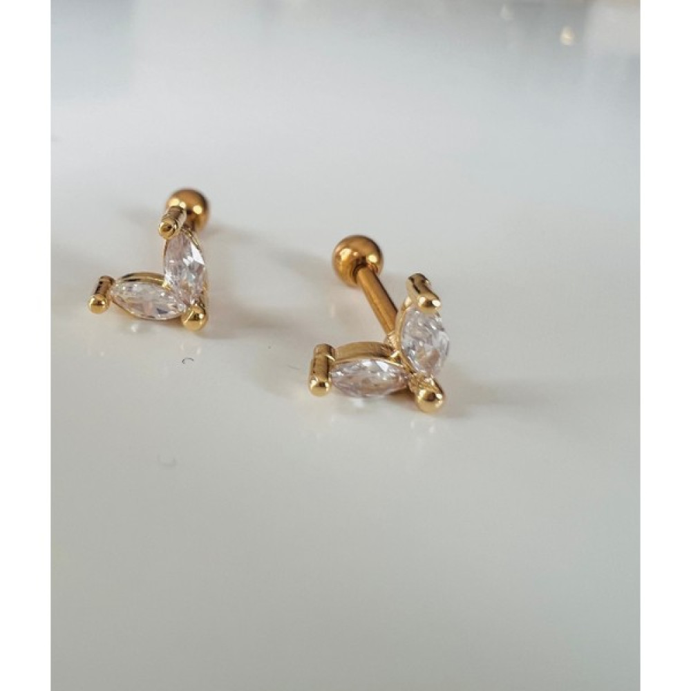 By Dilek Çetin Accessory Çelik Kıkırdak Helix Tragus Piercing (1 Adet) - Gold Altın & Gümüş Piercing Fiyatı