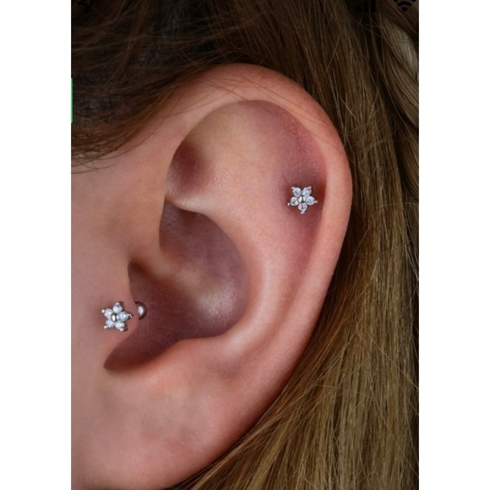 By Dilek Çetin Accessory Çelik Kıkırdak Helix Tragus Piercing (8mm) - Gümüş Altın & Gümüş Piercing Fiyatı
