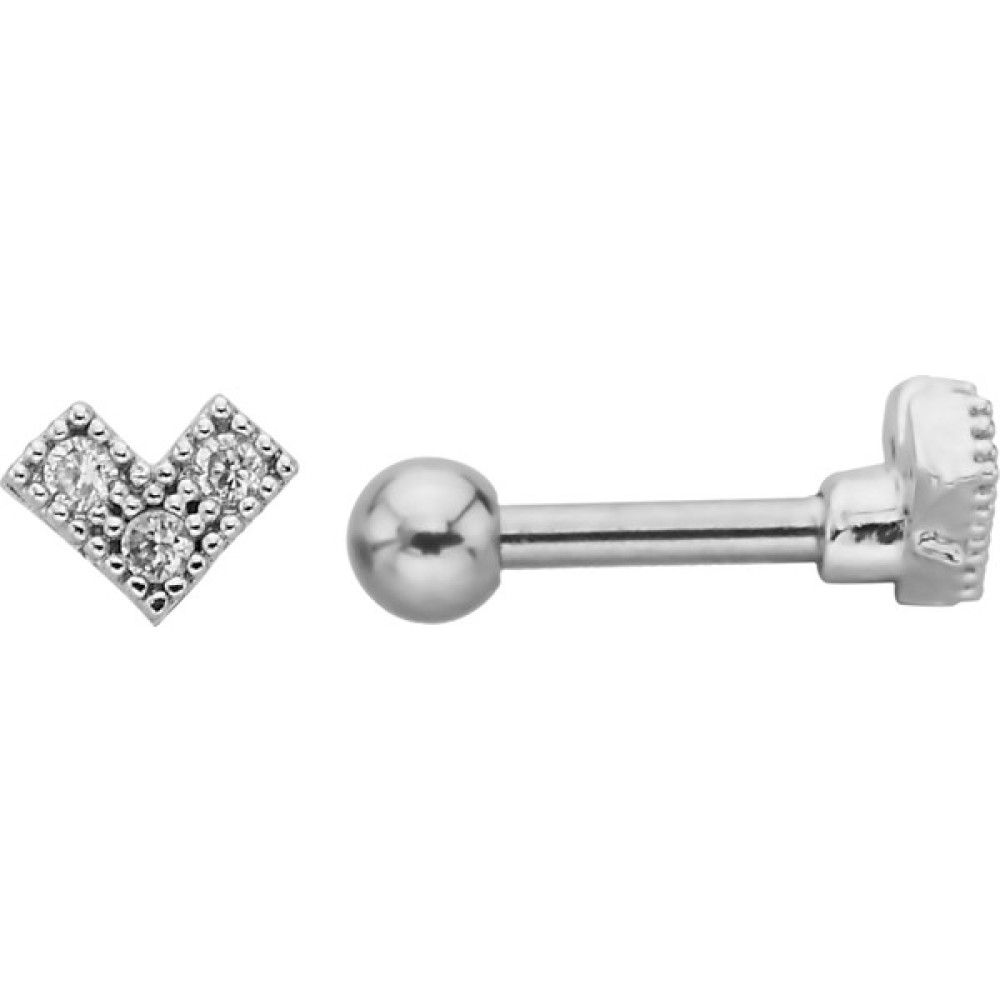By Dilek Çetin Accessory Çelik Mini Kalp Model Kıkırdak,helix ,tragus,piercing - Gümüş Altın & Gümüş Piercing Fiyatı