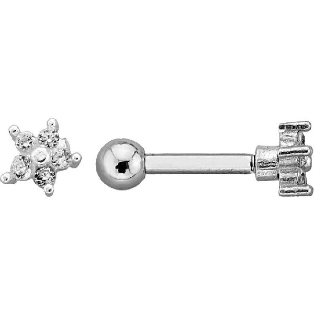By Dilek Çetin Accessory Kıkırdak Helix Tragus Piercing Minik Çiçek Model - Gümüş Altın & Gümüş Piercing Fiyatı
