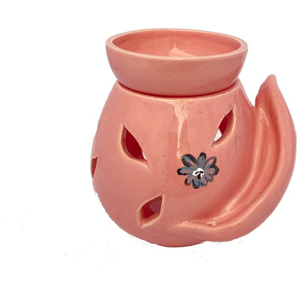 By Dilek Konakoğlu Seramik Dekoratif Buhurdanlık Pembe çiçek desenli Şamdan Fiyatı