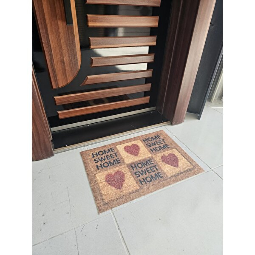 By Dora Dijital Baskı Kapı Önü Paspasları Kalpli *homes Sweet Home Model 2* - Acı Kahve - 45 x 70 cm Paspas Fiyatı