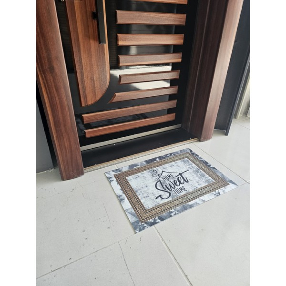 By Dora Dijital Baskı Kapı Önü Paspasları Mermer Desen *homes Sweet Home Model 3* - Gri - Antrasit - 45 x 70 cm Paspas Fiyatı