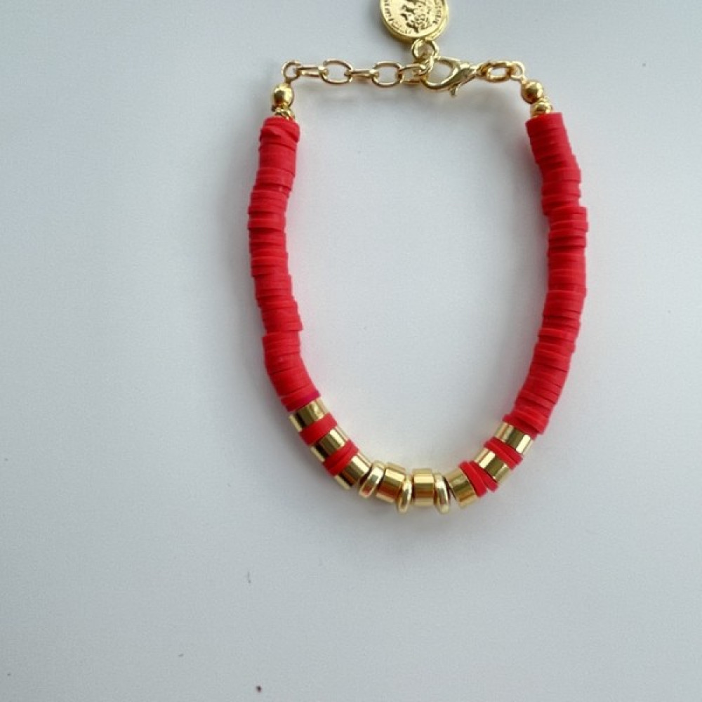 By Ebru Ketenci Kırmızı Gold Detaylı Bileklik Saat ve Bileklik Aksesuarı Fiyatı
