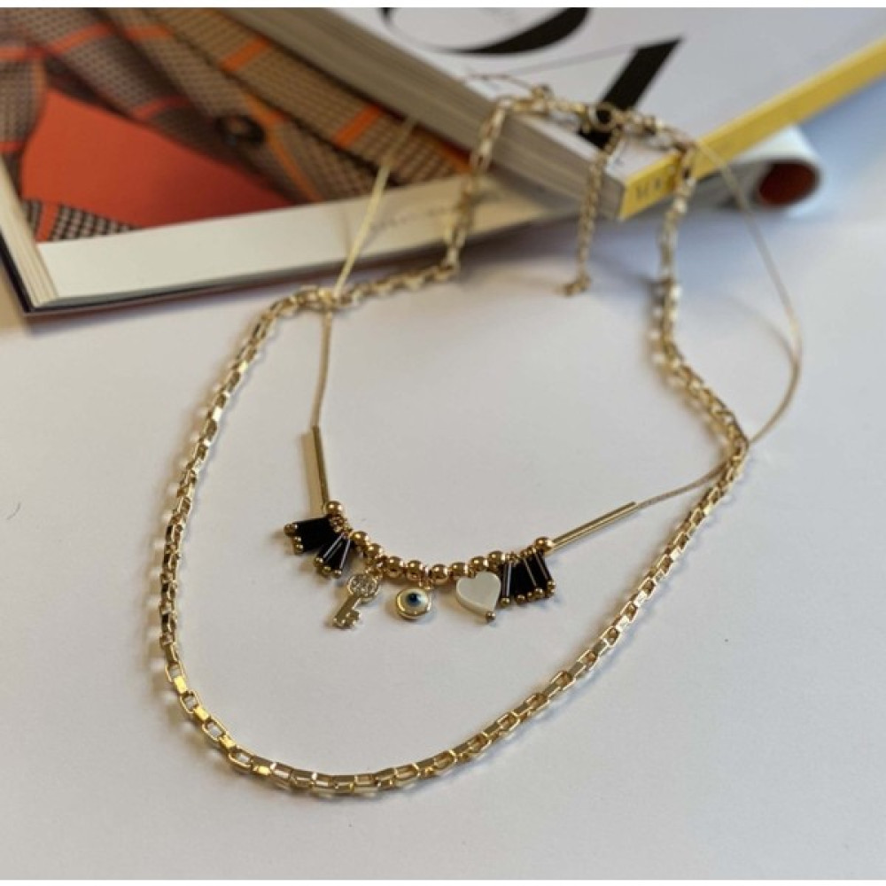 By Eliz Moda ve Aksesuar Çoklu Detaylı Zincir Kolye Bijuteri Kolye Fiyatı