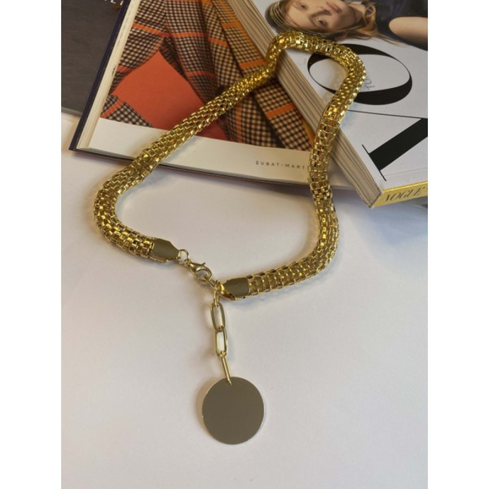 By Eliz Moda ve Aksesuar Gold Daire Detaylı Kolye Bijuteri Kolye Fiyatı