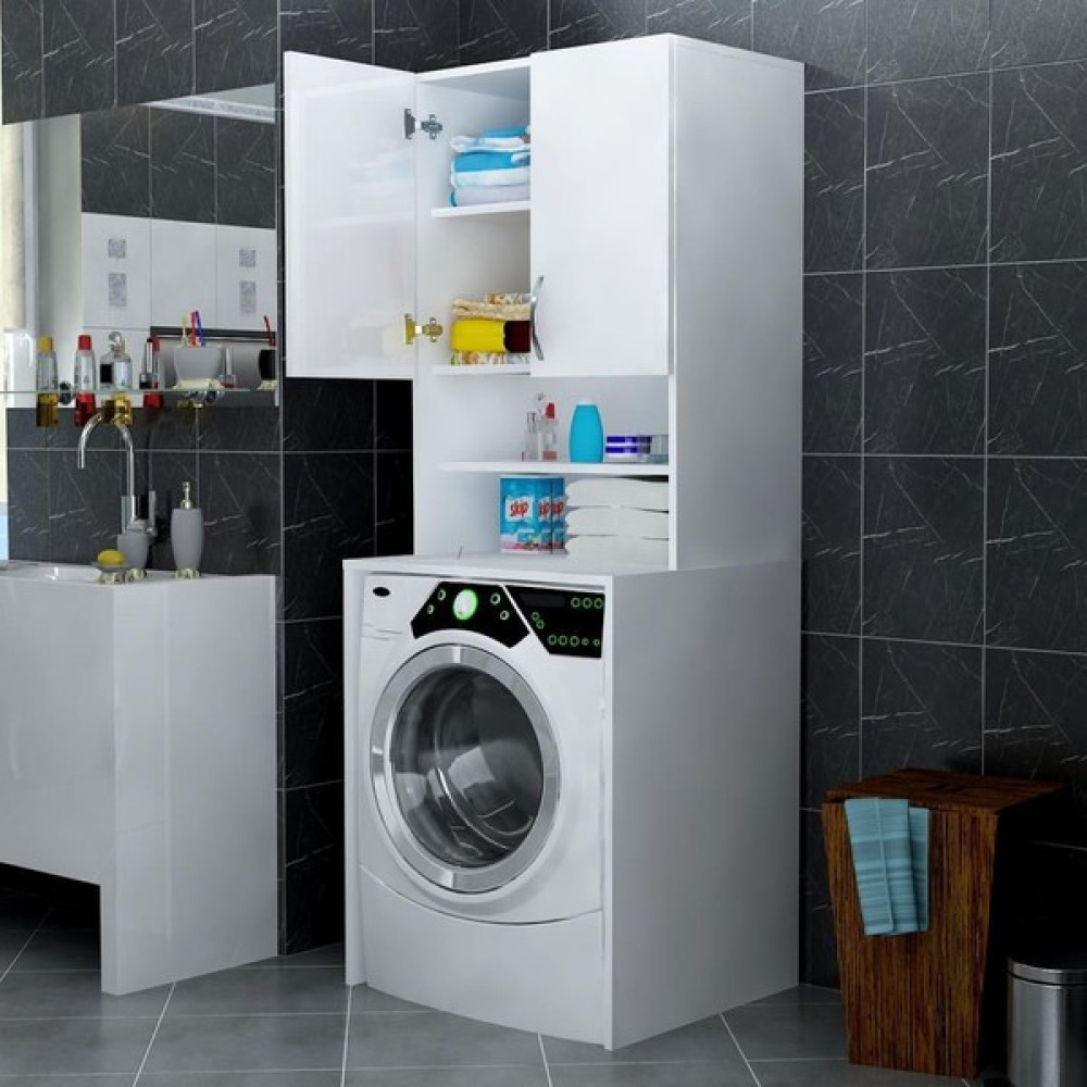 By Golden Banyo ve Çamaşır Makinası Dolabı 2 Kapaklı Raflı Banyo Dolabı / Mobilyası Fiyatı