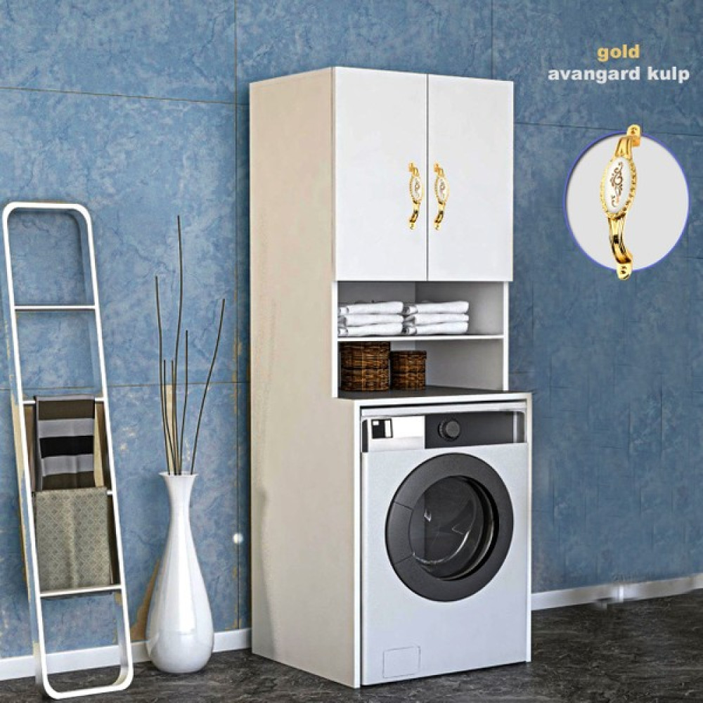 By Golden Çamaşır Makinası ve Banyo Dolabı - Beyaz Diğer Fiyatı
