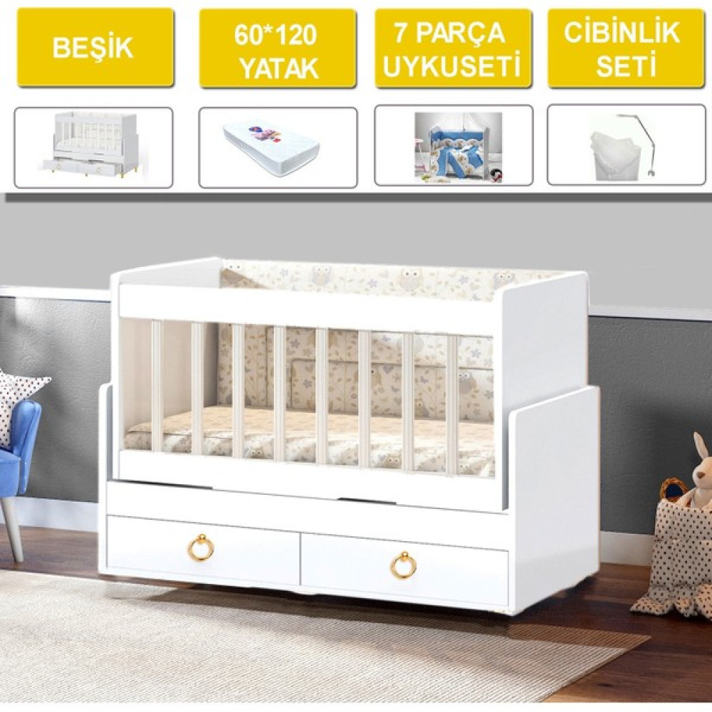 By Golden Minigold Bebek Beşiği Tam Set Beşik Fiyatı