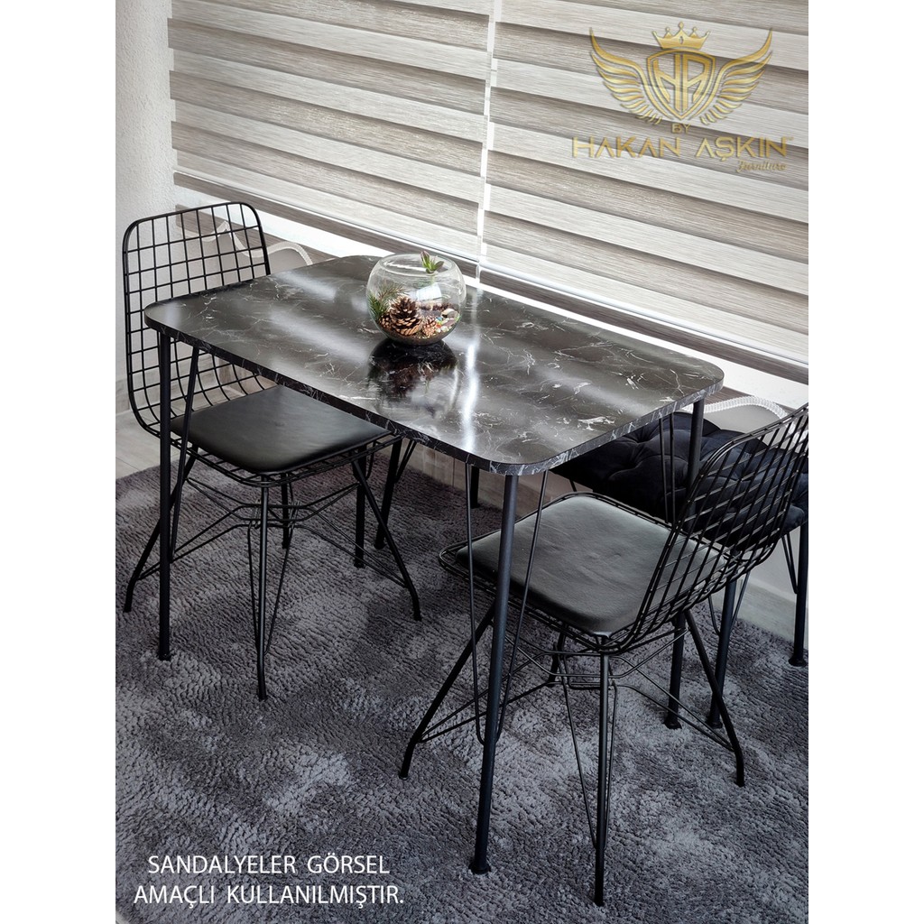 By Hakan Aşkın Metal Ayaklı 60X90 cm (Tek Masa) Black Marble Eclipse 2024 Mutfak - Balkon - Çalışma Masası By Hakan Aşkın - Mermer - Siyah Çalışma Masası Fiyatı
