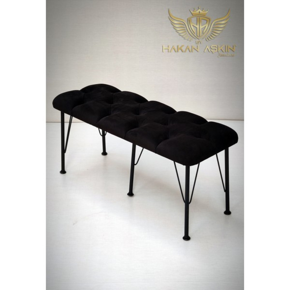 By Hakan Aşkın Metal Ayaklı Siyah Babyface Puf & Bench Tekli - 38x100 Puf Fiyatı