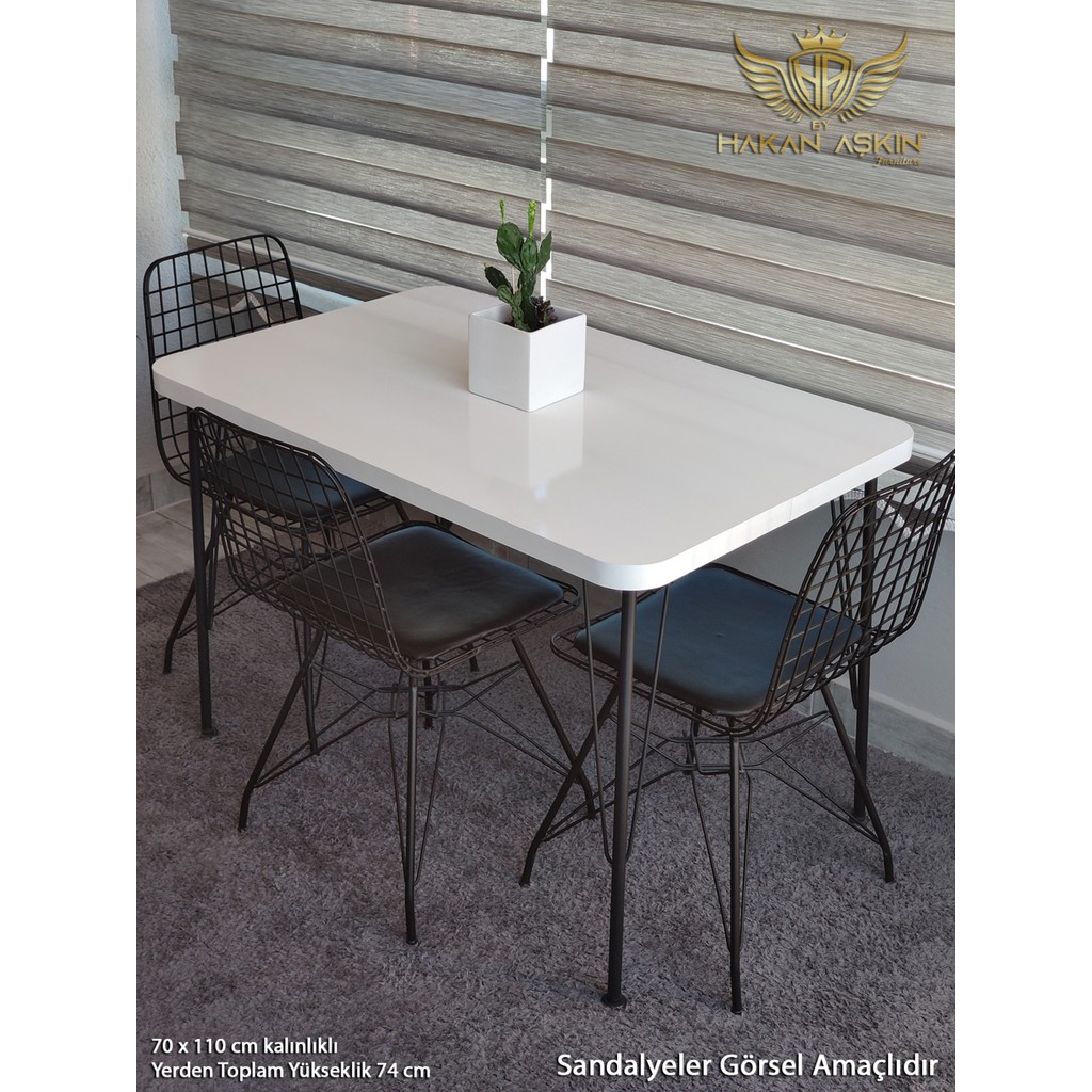 By Hakan Aşkın Siyah Metal Ayaklı 70 x 110 cm Kalınlıklı (Tek Masa) White Eclipse Balkon - Çalışma - Mutfak Masası - Beyaz - 70x110 cm SSD / Solid State Drive Fiyatı