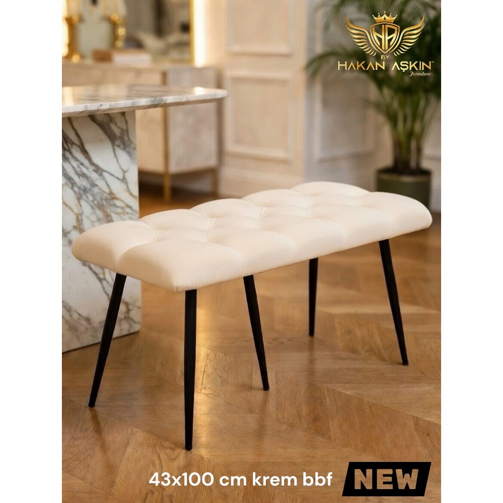 By Hakan Aşkın Stella 43X100 cm Puf&bench Yatak Önü - Antre - Salon - Oturma Odası - 43 x 100 cm - Krem SSD / Solid State Drive Fiyatı