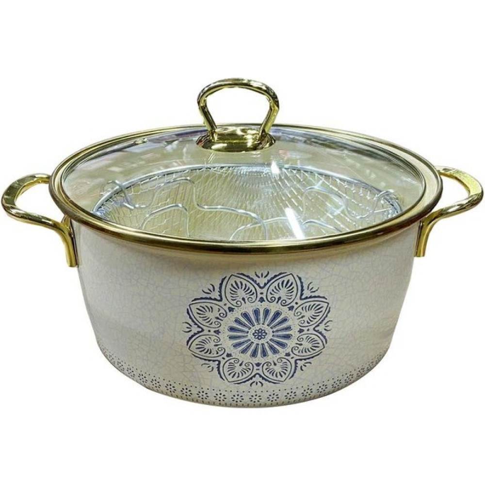 By Hanedan Emaye Kızartma Tenceresi 22 cm Mavi Desenli Tencere / Tava Setleri Fiyatı