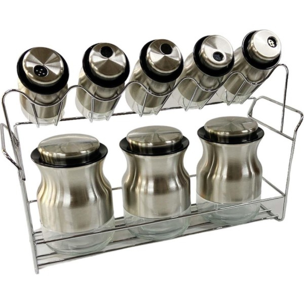 By Hanedan Inox Baharat Takımı 8 Parça Metal Kaplama Standlı Baharat Takımı Baharat Setleri & Baharatlıklar Fiyatı