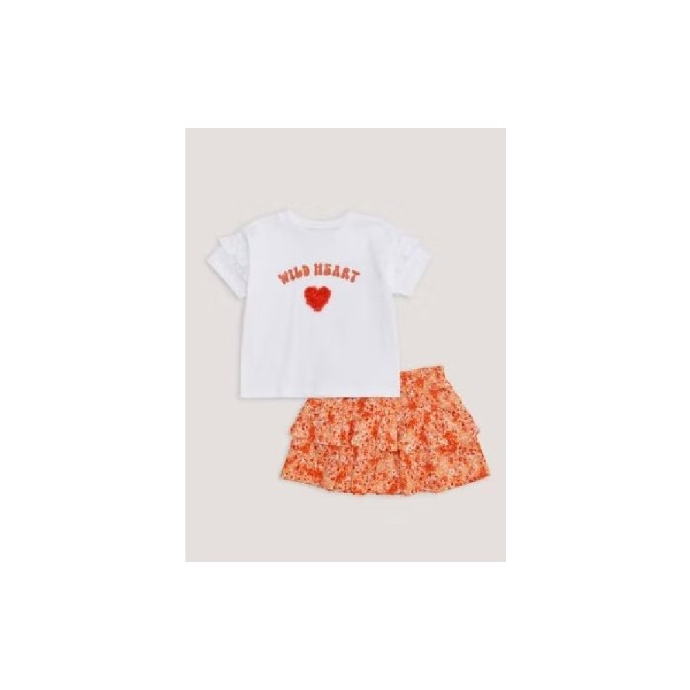 By Kübra Kids Kız Çocuk Etekli Ikili Takım KT02198 Kız Çocuk Giyim Takımı Fiyatı