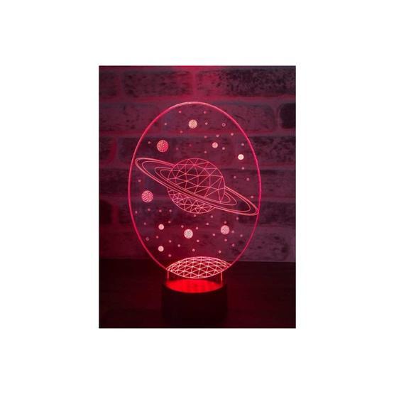 By-Lamp 3 Boyutlu Galaxy Saturn Yeni Masa Lambası