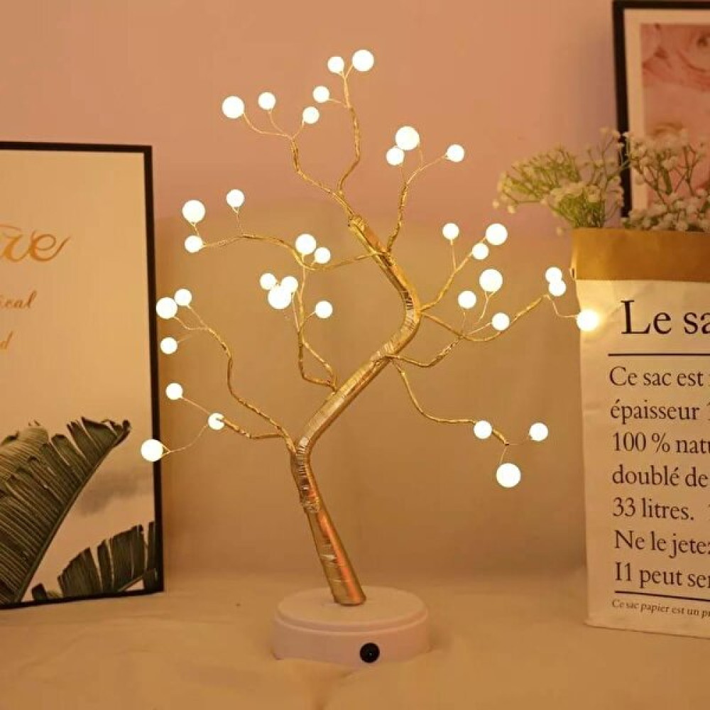 By-Lamp Dekoratif Işıklı Ağaç LED Lamba - Top - Gümüş Gece Lambası Fiyatı
