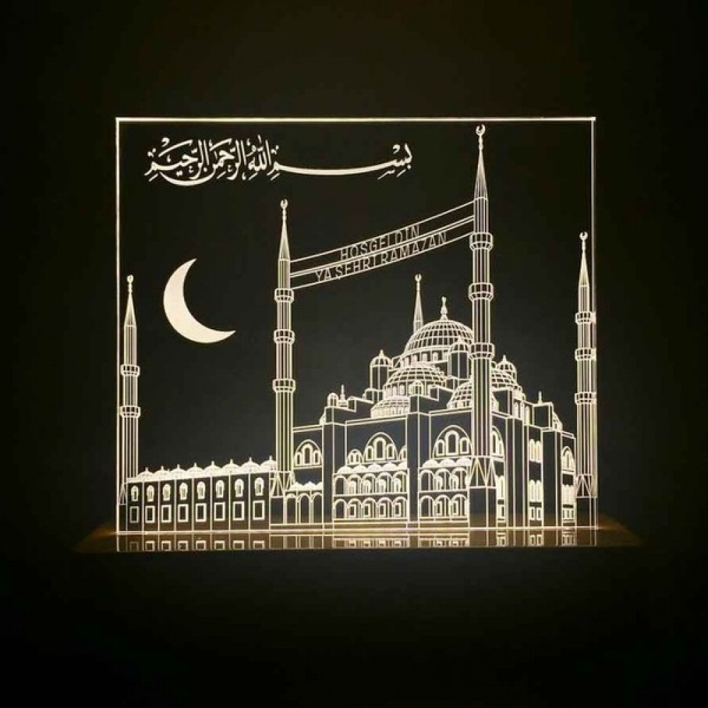 By-Lamp Hoşgeldin Ya Şehr-i Ramazan Besmele Figürlü Dekoratif Hediye Led Masa Lambası Elektrik ve Aydınlatma Fiyatı